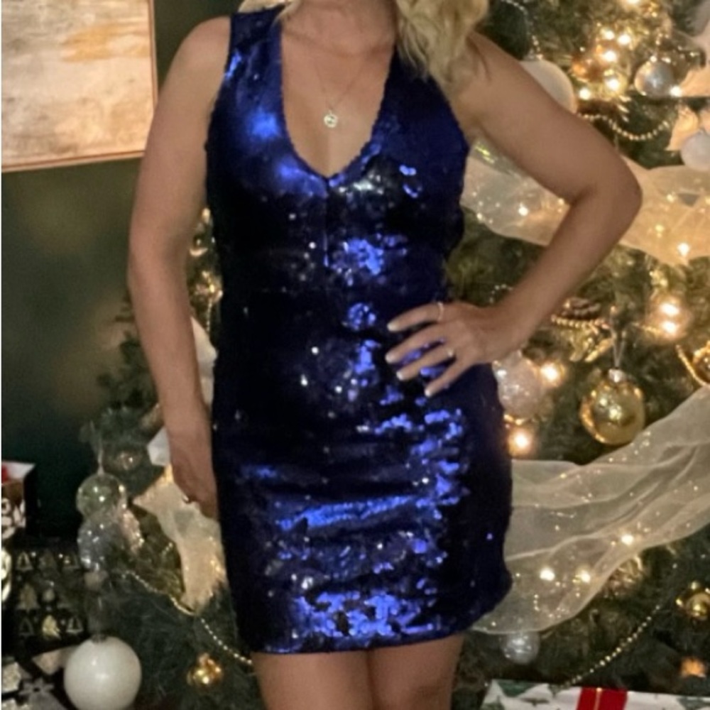 Blue sparkling dress / Christmas dress / new year Eve dress